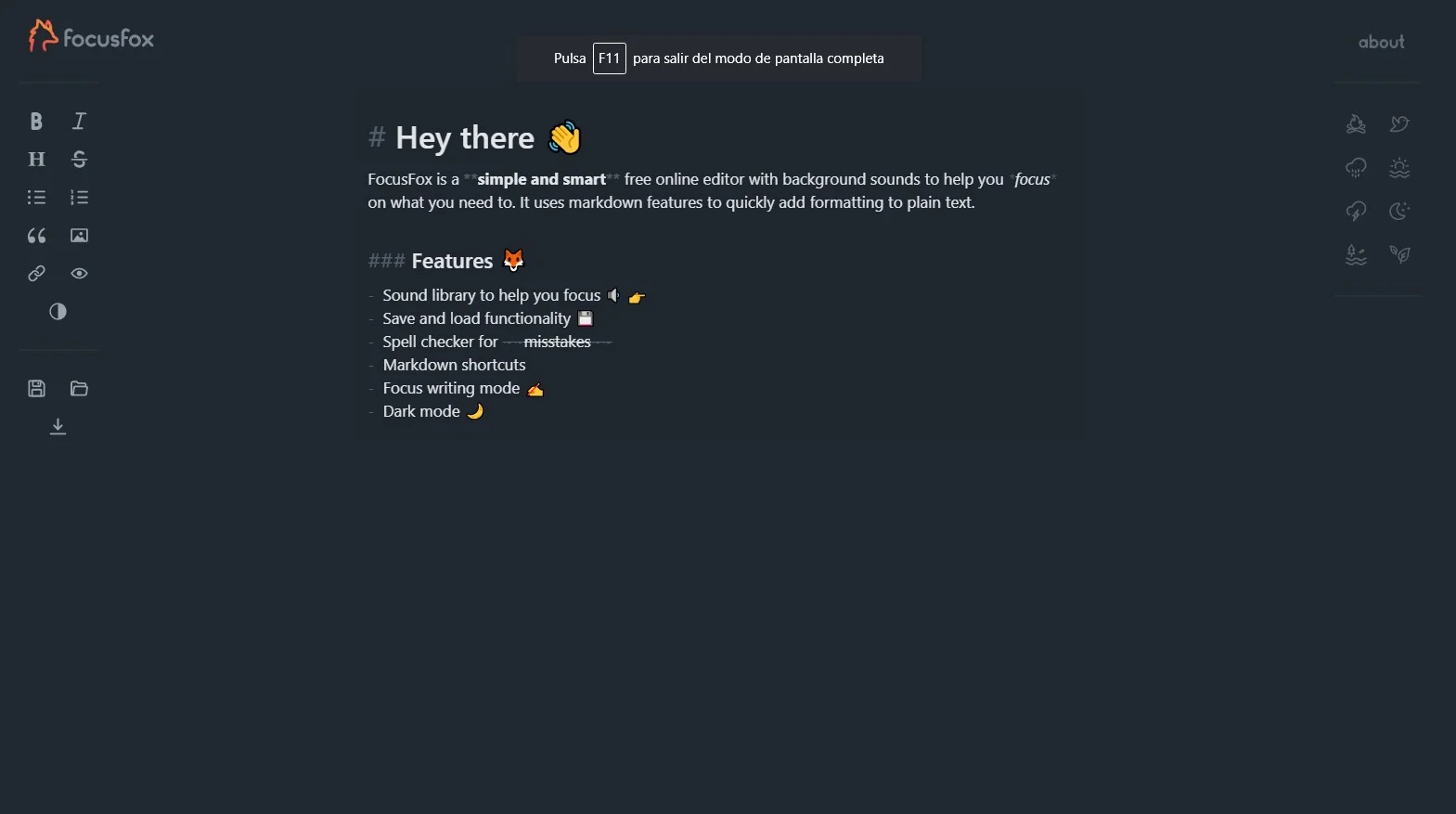 El editor de Markdown focusfox, uno de los mejores editores de Markdown del mundo