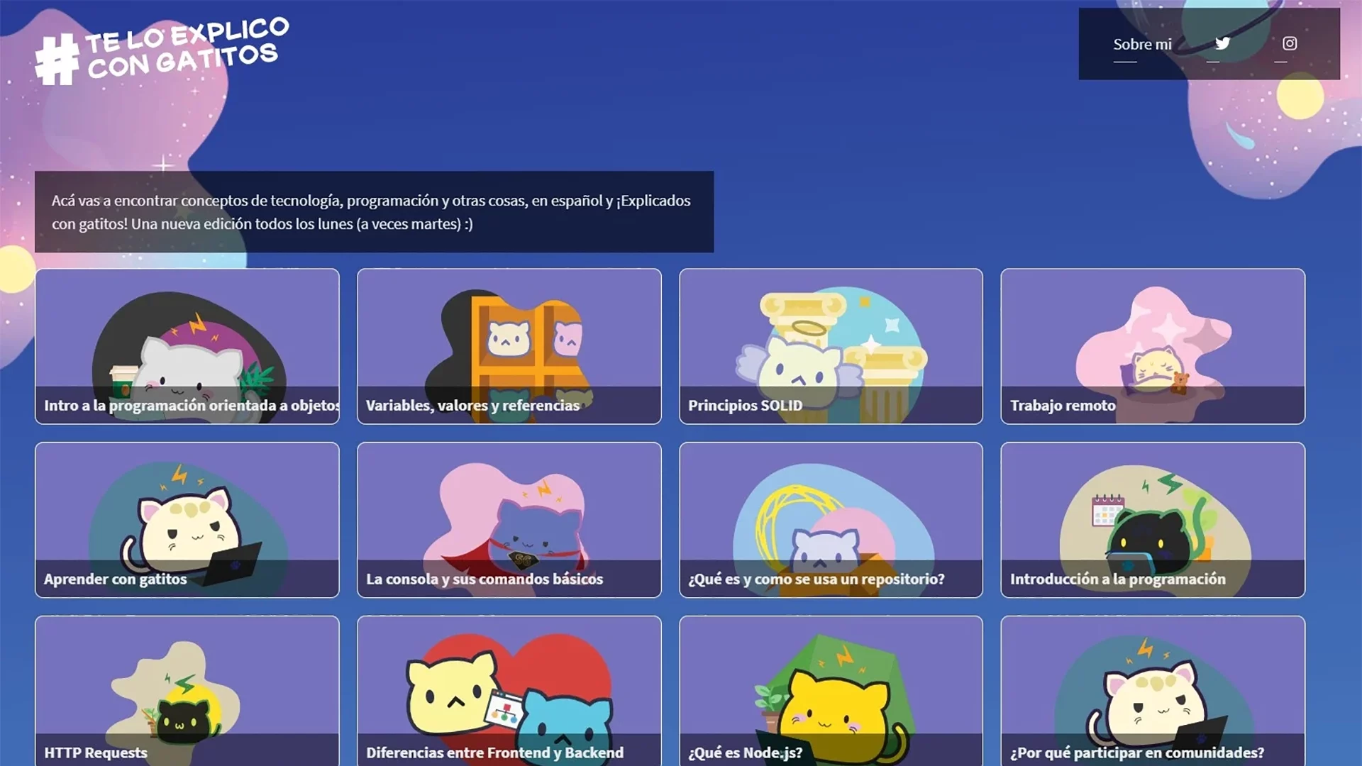 Página web "te lo explico con gatitos" donde aprender los conceptos más básicos de la programación desde graciosas imágenes