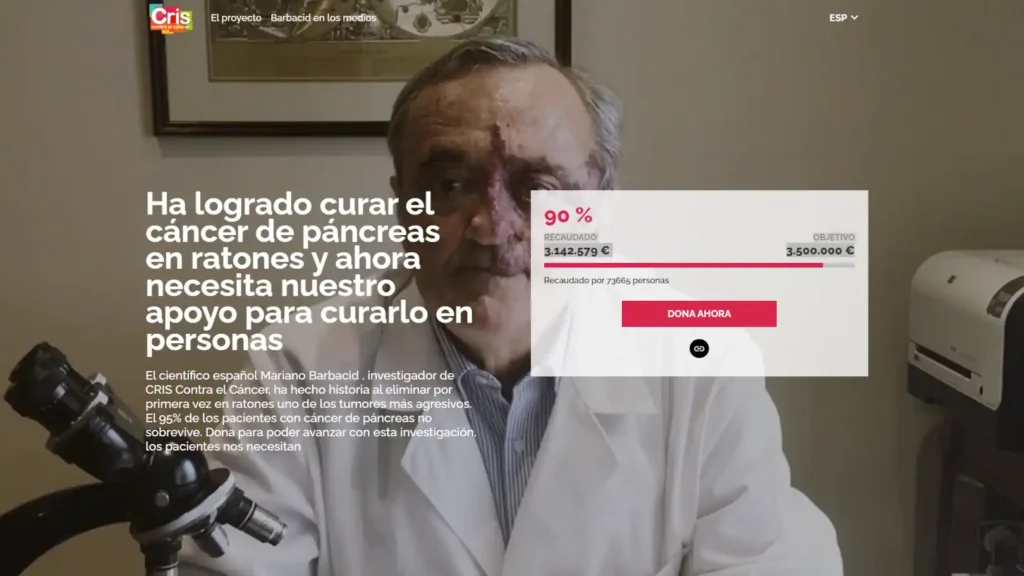 Spanish scientist Mariano Barbacid has successfully eliminated pancreatic cancer in mice. A fundraising campaign aims to bring this historic breakthrough to human patients.