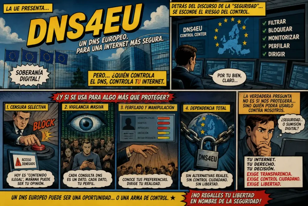 El proyecto DNS4EU, escudo digital europeo o censura digital y gran hermano encubierto de la Unión Europea leído en CiberED