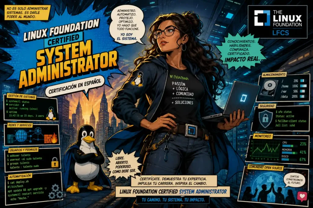 Aprender Certificado Fundación Linux en España contenido Técnicos desde Cero en CiberED