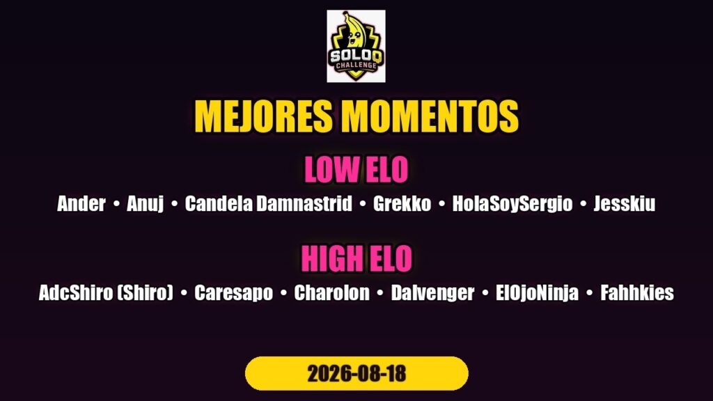 Recopilación de muchos de los mejores Clips del SoloQChallenge 2026