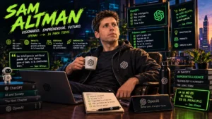 Sam Altman, CEO de OPEN AI, visto en CIBERED